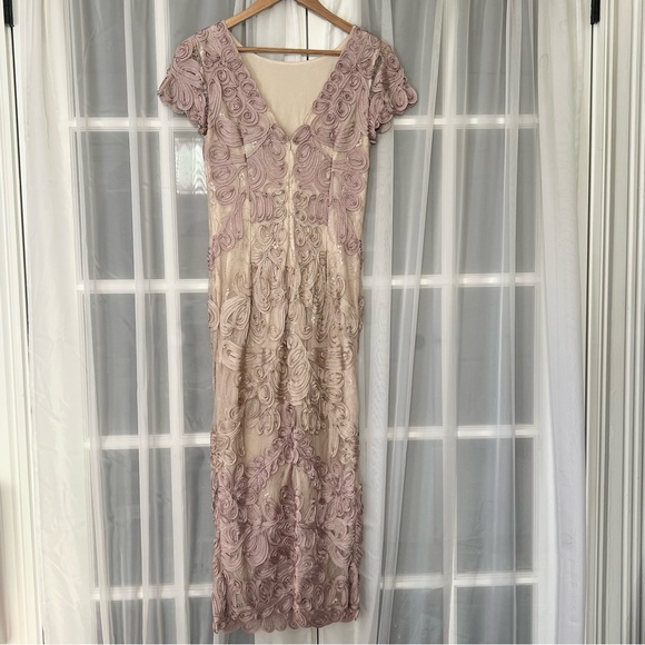 Anthropologie BHLDN JS Collection Soutache Santiago Dress Pink Mauve Sz 4 - Picture 4 of 11